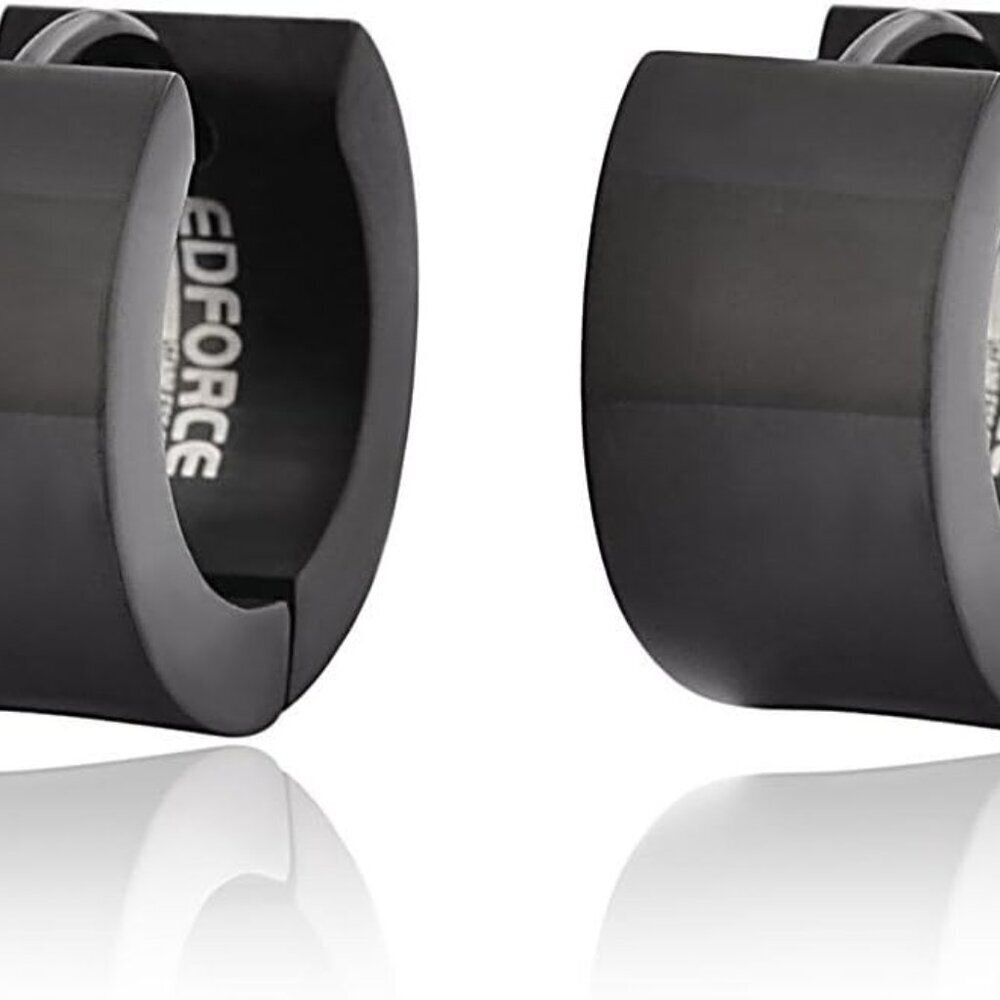 Black 7mm Stainless Steel Hoop Huggie Earrings for Men and Women